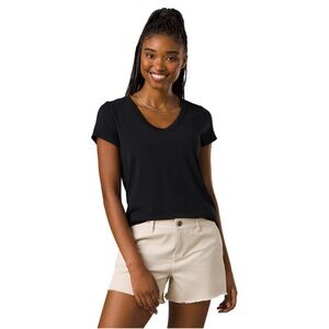 PRANA Foundation 365 Women's V-Neck Short Sleeve Tee Shirt Size Small